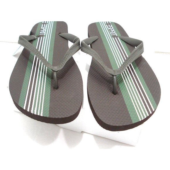 ESPRIT FINN-E Mens Flip Flop Sandals Dark Brown/Green Size 11 New - Picture 4 of 7